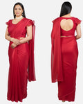Sweetheart Back Plain Fandy Silk Saree
