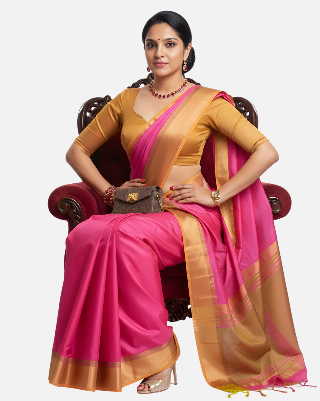 Classic Semi-Soft Silk Plain Saree