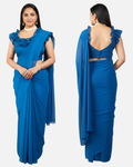 Raffle Neck Saree